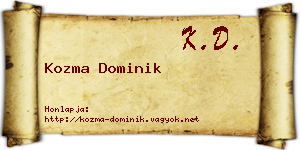 Kozma Dominik névjegykártya